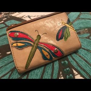 COPY - RELIC Cream and Colorful Butterfly wallet.